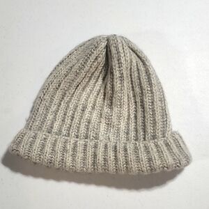 AMERICAN EAGLE Gray White Acrylic Nylon Alpaca Beanie Hat